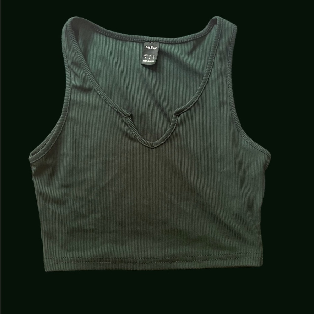 Green Sleeveless Crop Top